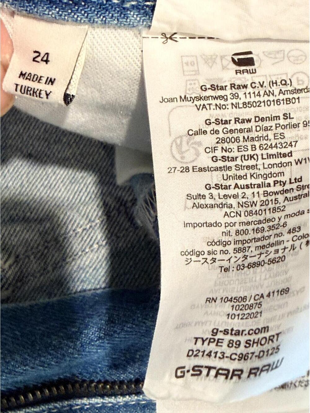 G Star Raw - Women's Type 89 Denim Short, Vintage Electric Blue, Size 24 - Picture 7 of 11